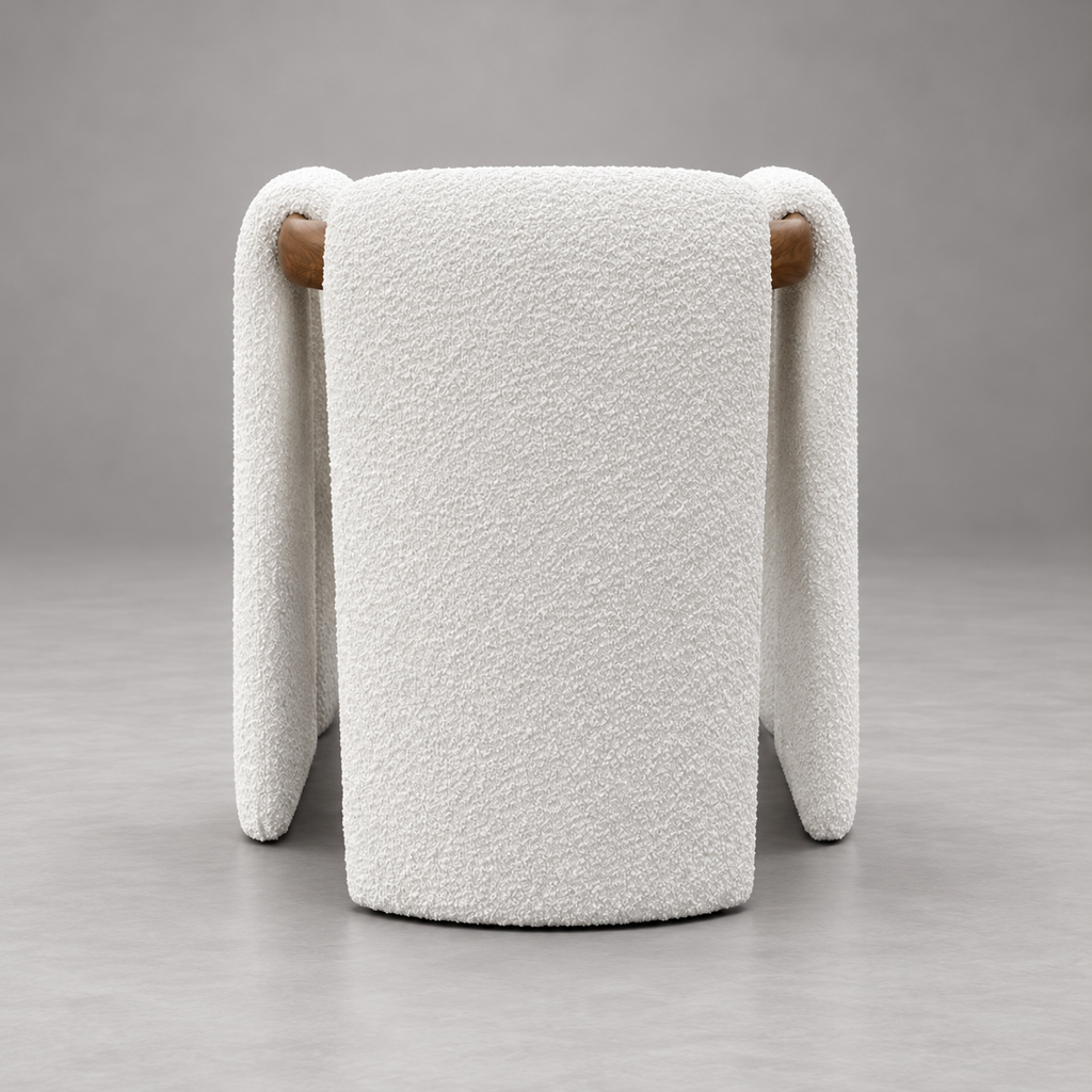 Luno Sculptural Bouclé Dining Chair