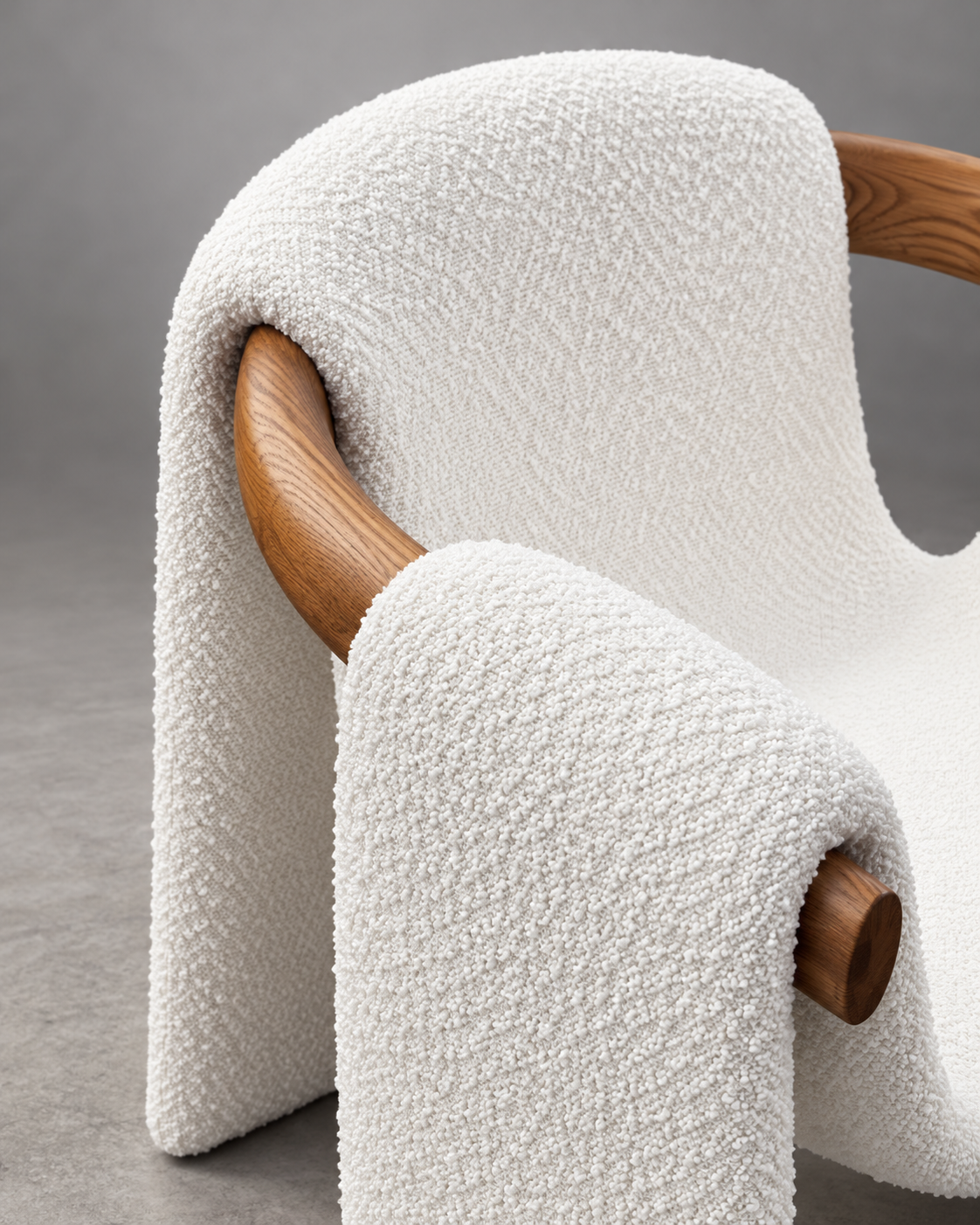 Luno Sculptural Bouclé Dining Chair