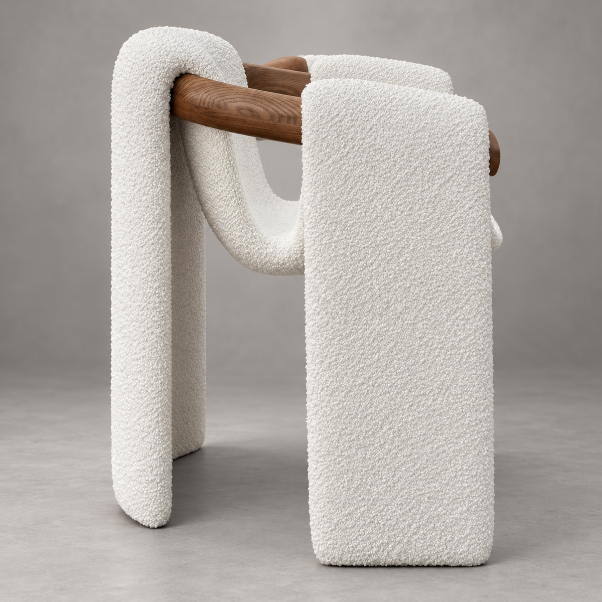 Luno Sculptural Bouclé Dining Chair