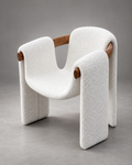 Luno Sculptural Bouclé Dining Chair