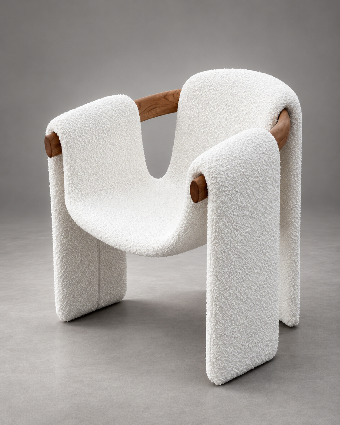 Luno Sculptural Bouclé Dining Chair